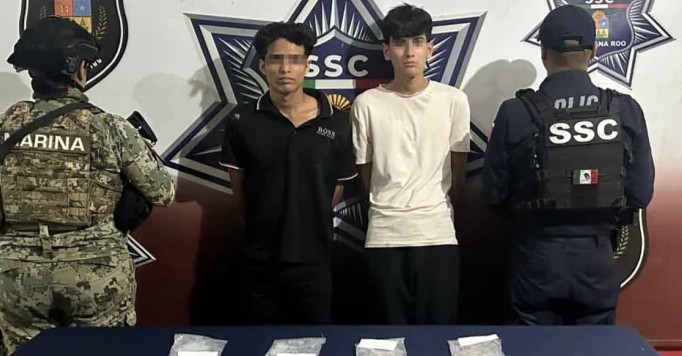 Detienen a dos presuntos distribuidores de droga en La Guadalupana, Benito Juárez