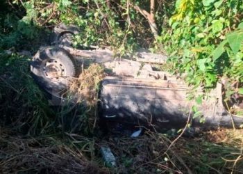 Aparatosa volcadura en carretera federal 307 deja daños materiales en Othón P. Blanco