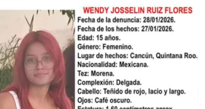 Activan Alerta Amber por desaparición de adolescente de 15 años en Cancún y refuerzan búsqueda