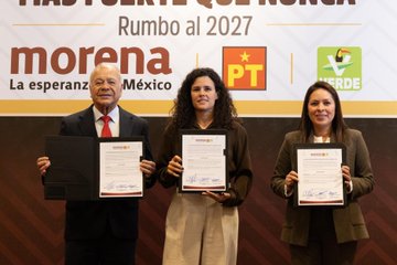 Morena, PT y PVEM firman declaración de unidad con miras al proceso electoral de 2027 y reafirman alianza política
