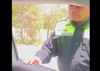 Captan a elemento de tránsito de Tulum recibiendo su “mochada”; deja la corporación tras el caso
