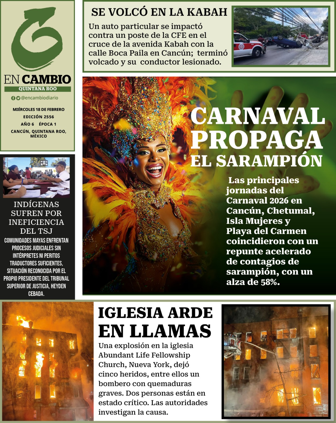 Contra Portada En Cambio Quintana Roo 18 feb 2026 Contra Portada En Cambio Quintana Roo 18 feb 2026