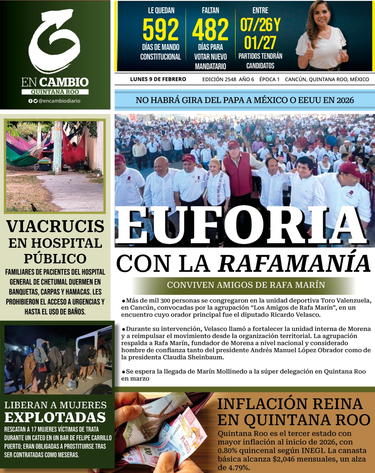 Contra Portada En Cambio de Quintana Roo 9 de enero 2026 Contra Portada En Cambio de Quintana Roo 9 de enero 2026