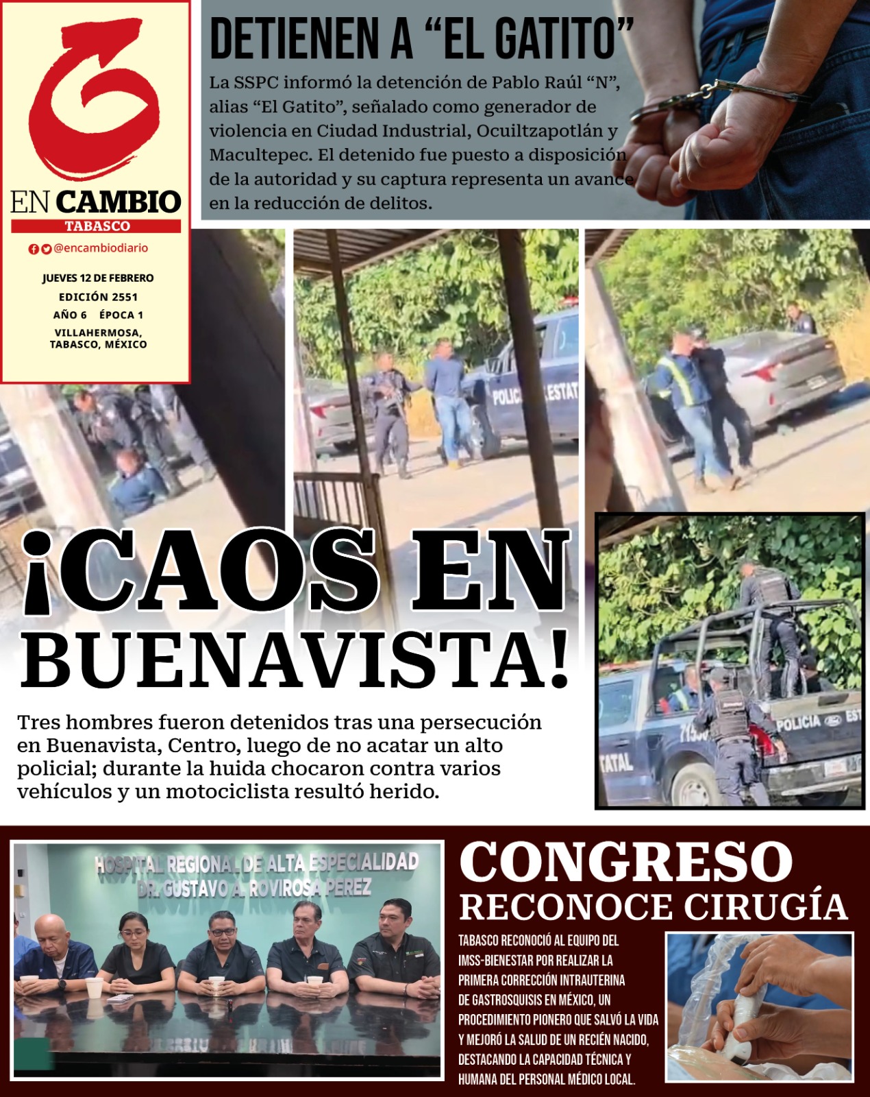 Portada En Cambio Diario Tabasco febrero 12 2026 Portada En Cambio Diario Tabasco febrero 12 2026