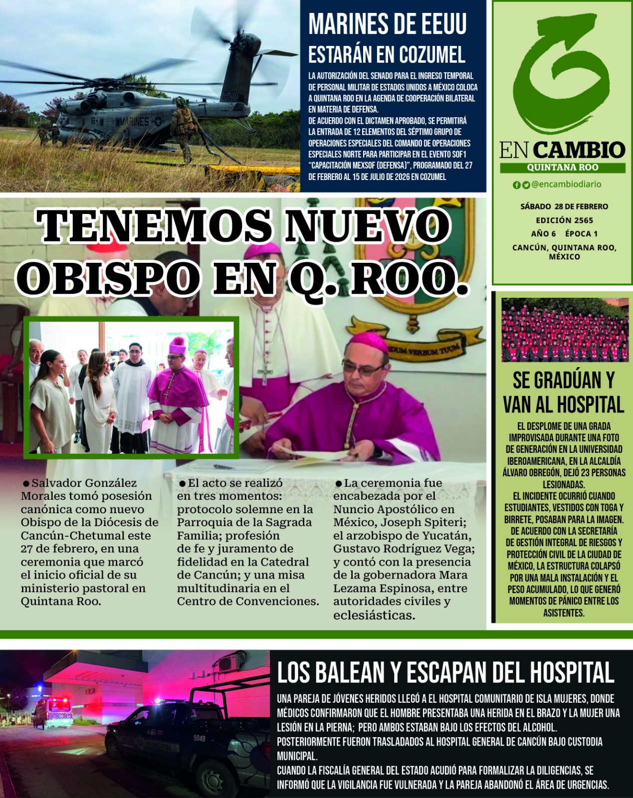 Portada En Cambio de Quintana Roo 28 de febrero 2026 Portada En Cambio de Quintana Roo 28 de febrero 2026