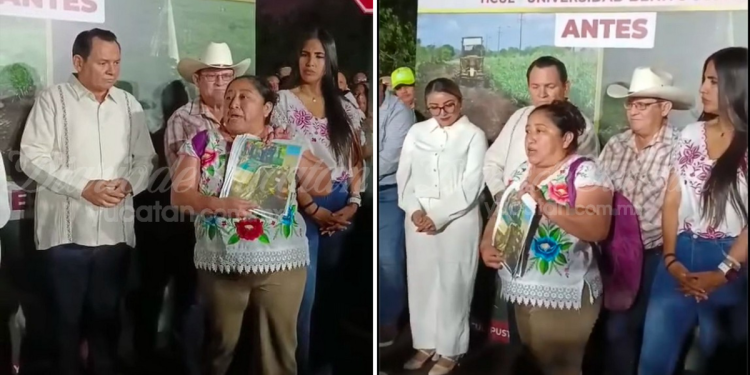 Mujer irrumpe evento Díaz Mena en Ticul Yucatán