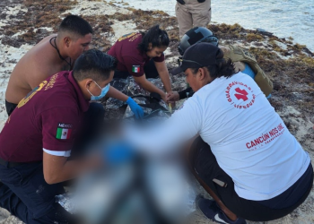 Rescate bañista corriente Cancún salva vida