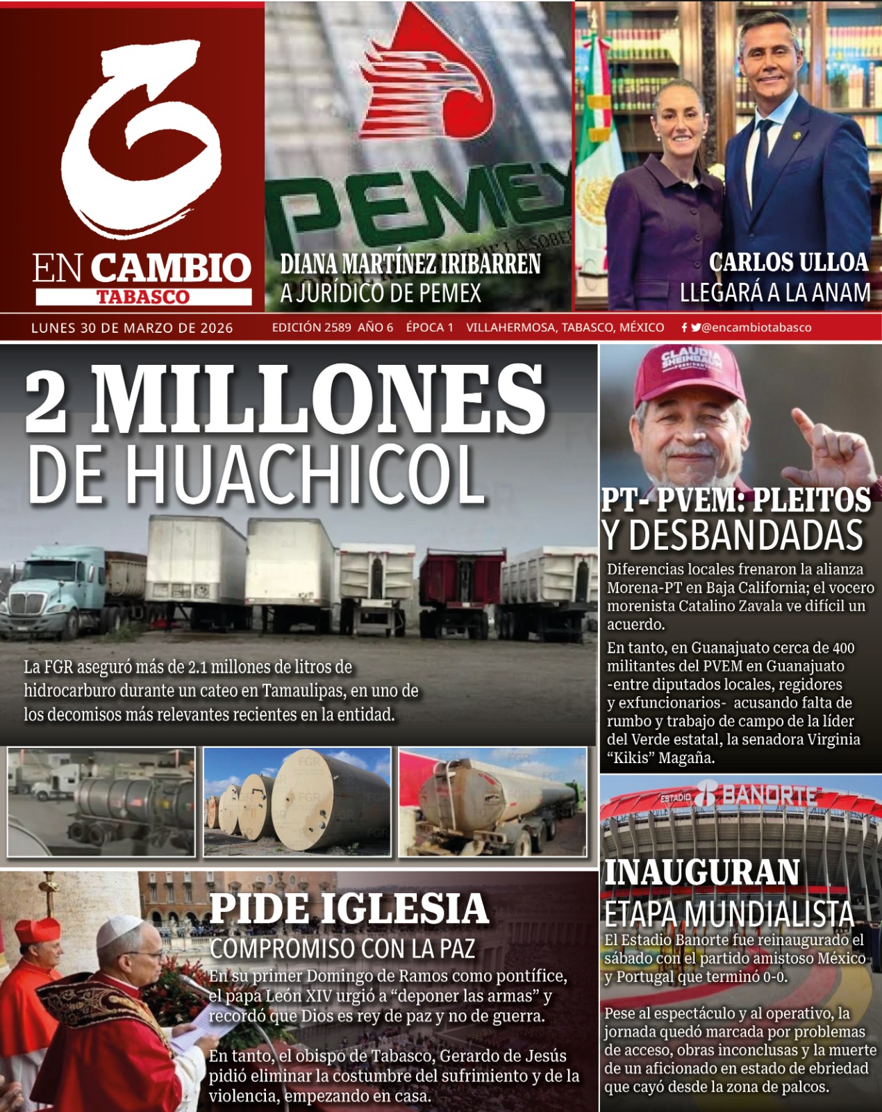portada encambio diario tabasco 30 abril 2026