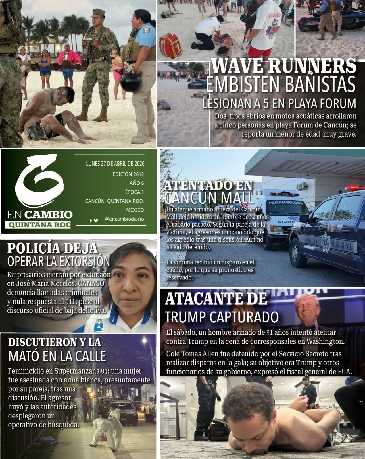 ContraPortada En Cambio Diario Qroo 27 abril 2026 ContraPortada En Cambio Diario Qroo 27 abril 2026