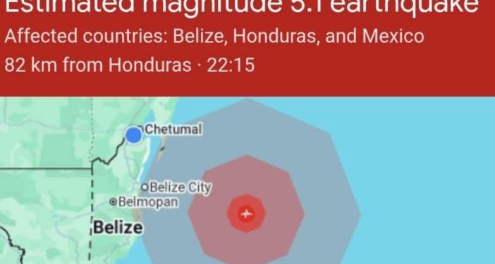 Movimiento telúrico de magnitud 5 grados sacude Chetumal