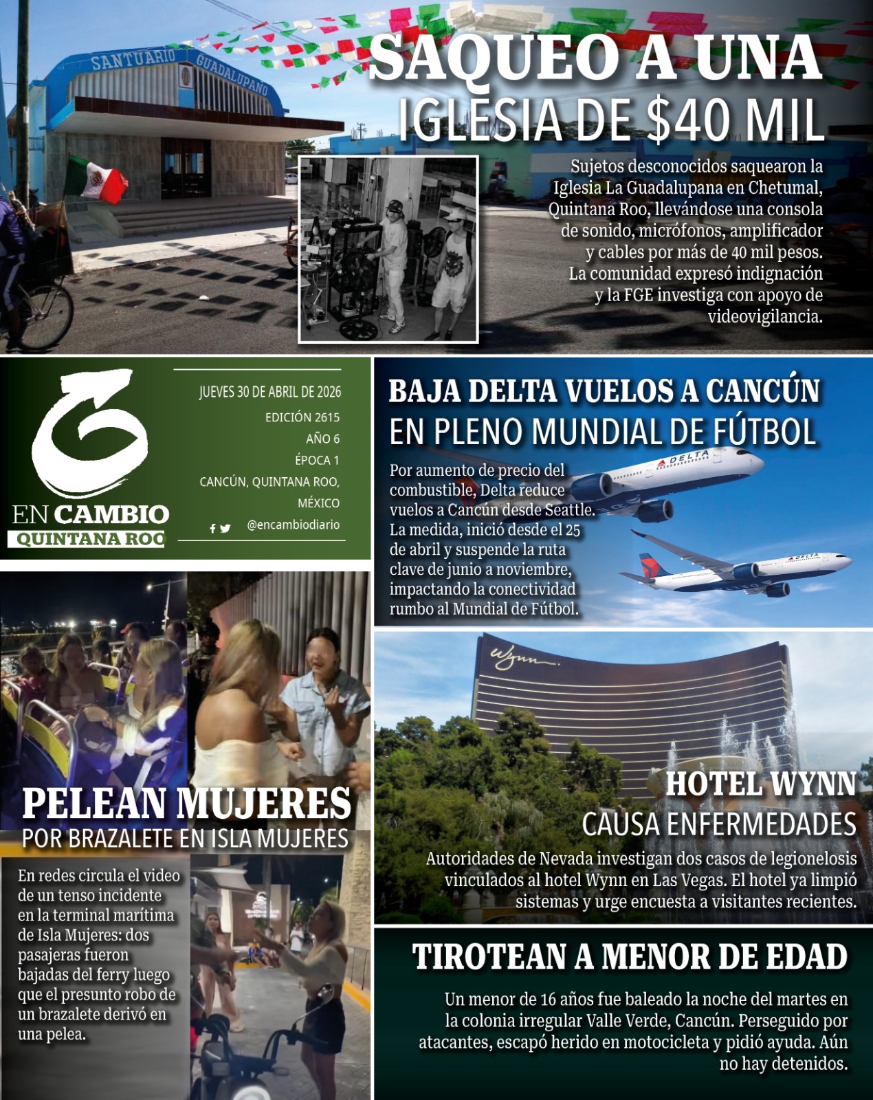 contra portada encambio diario qroo 30 de abril 2026 contra portada encambio diario qroo 30 de abril 2026
