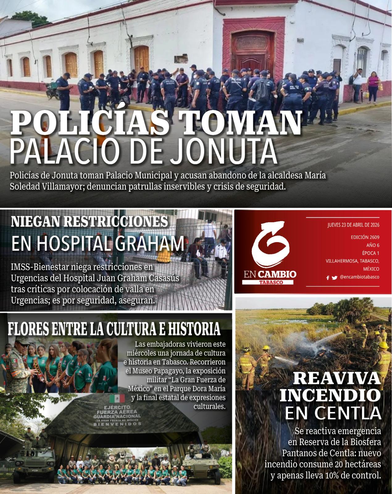 contraportada en cambio diario tabasco 22 de abril 2026 contraportada en cambio diario tabasco 22 de abril 2026