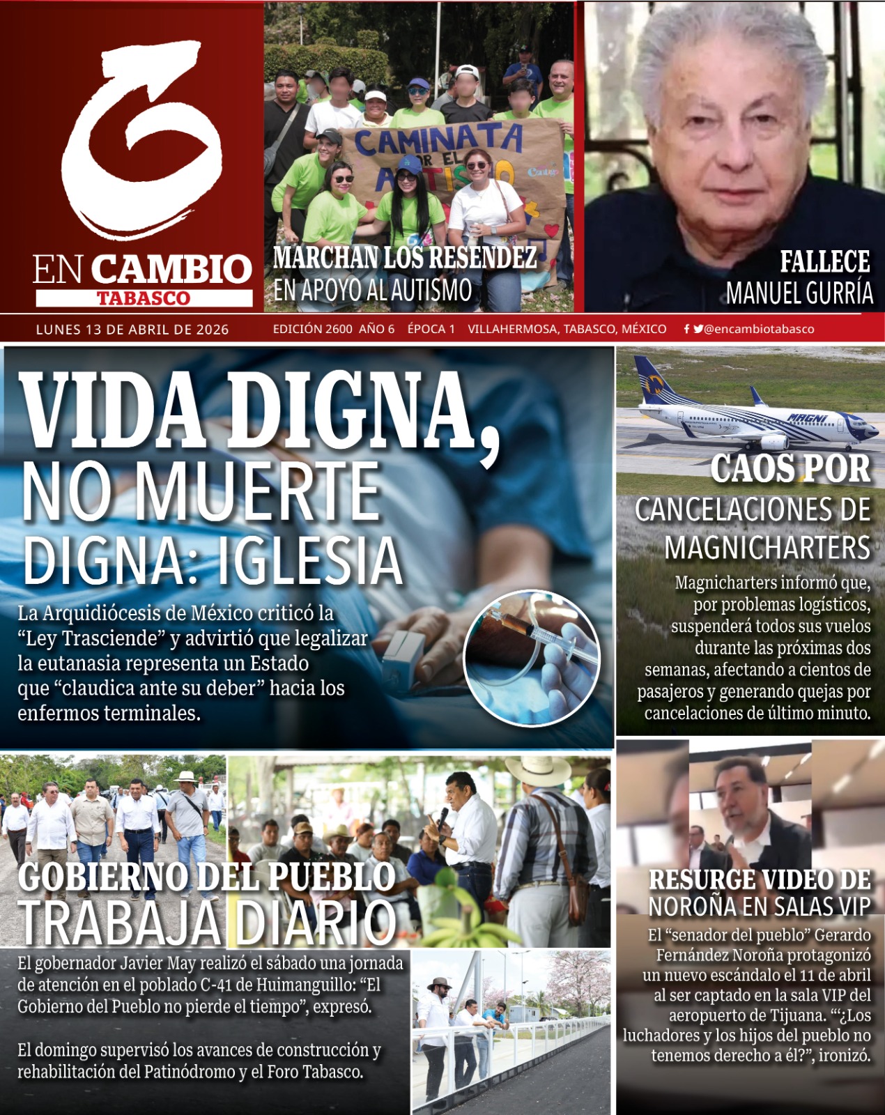 portada en cambio diario de tabasco 13 abril 2026 portada en cambio diario de tabasco 13 abril 2026