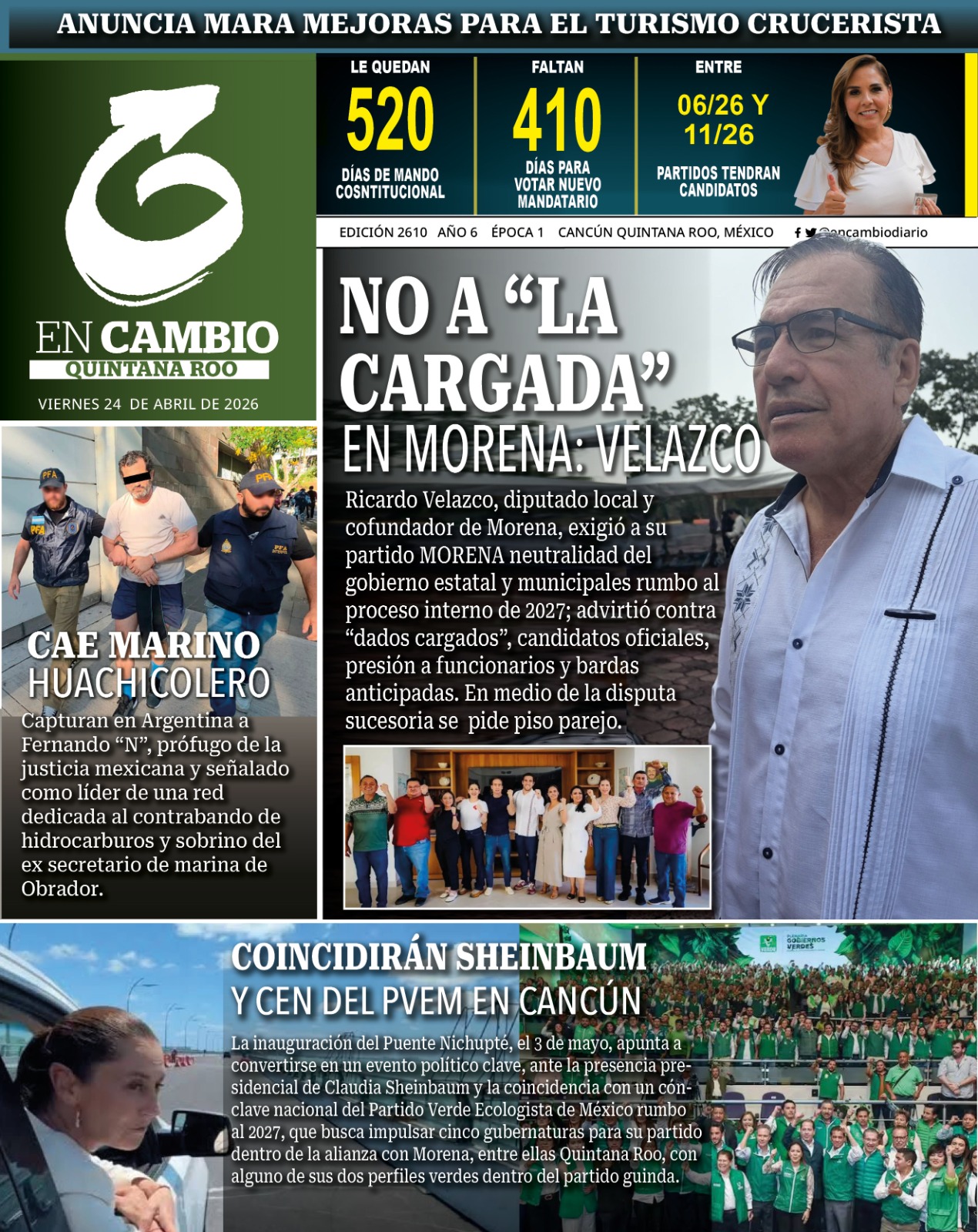 portada en cambio diario qroo 24 abril 2026 portada en cambio diario qroo 24 abril 2026