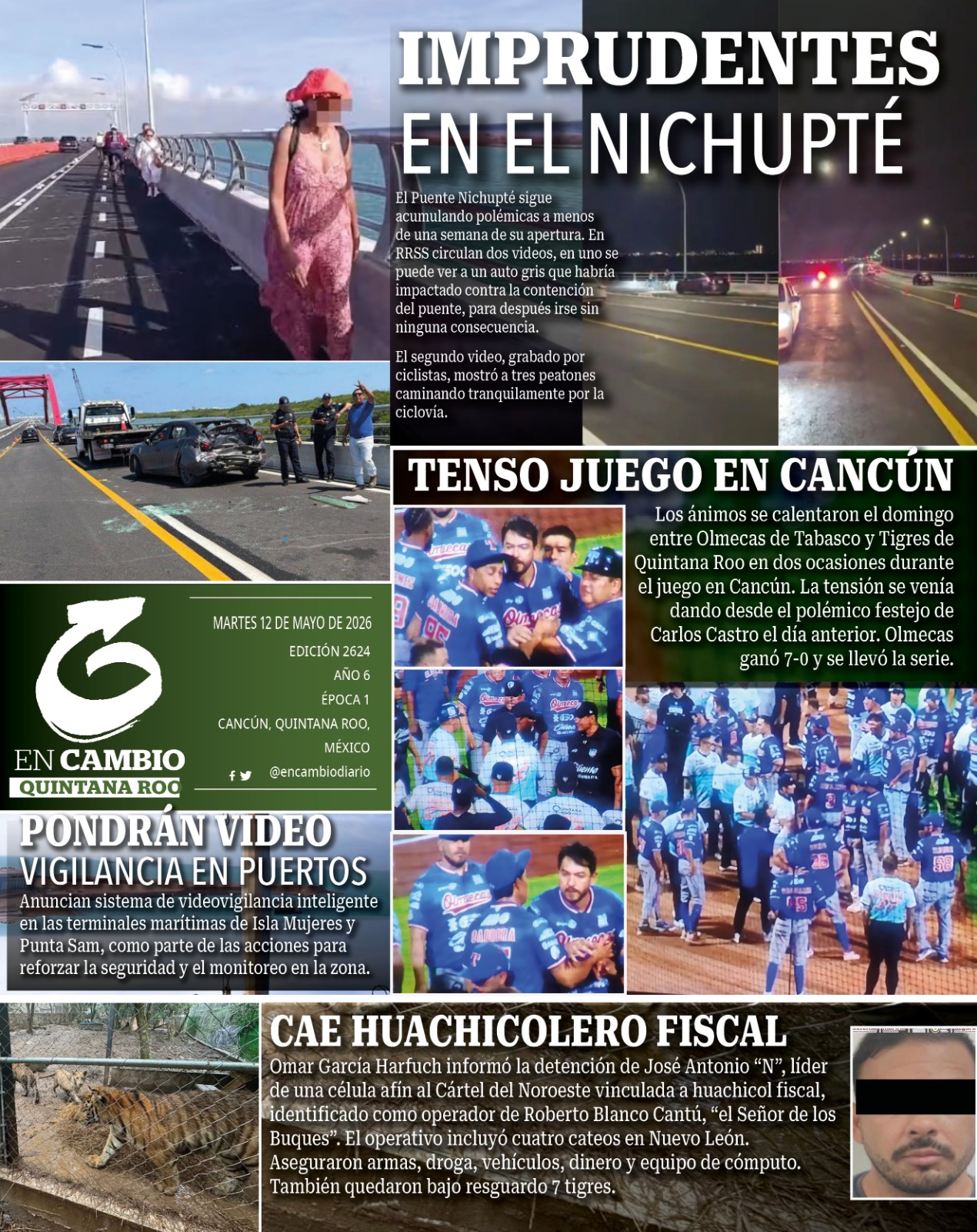 contra portada en cambio diario qroo 12 mayo 2026