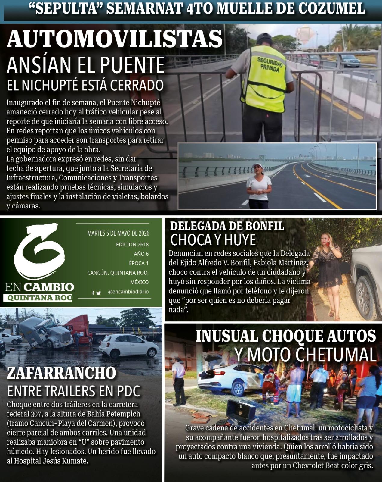 Contra portada en cambio qroo 5 mayo 2026