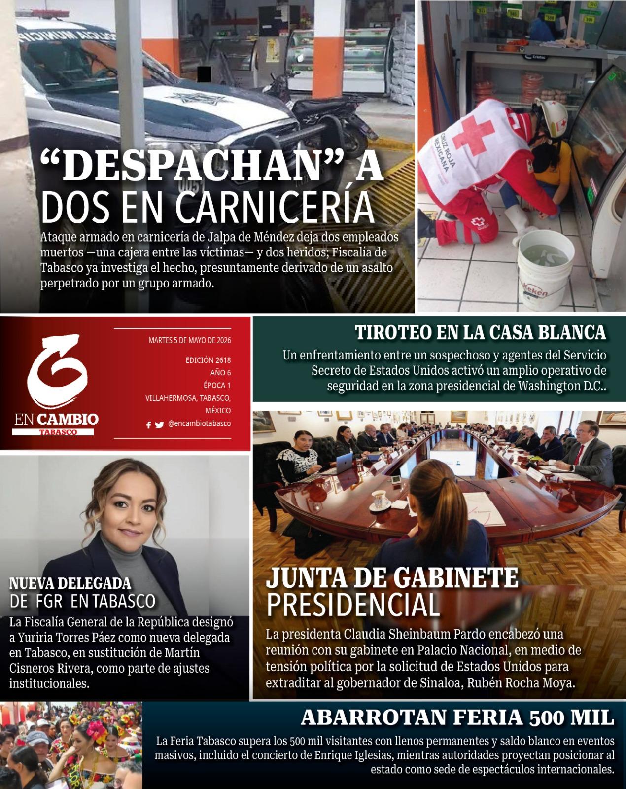 Contra portada en cambio tabasco 5 mayo 2026