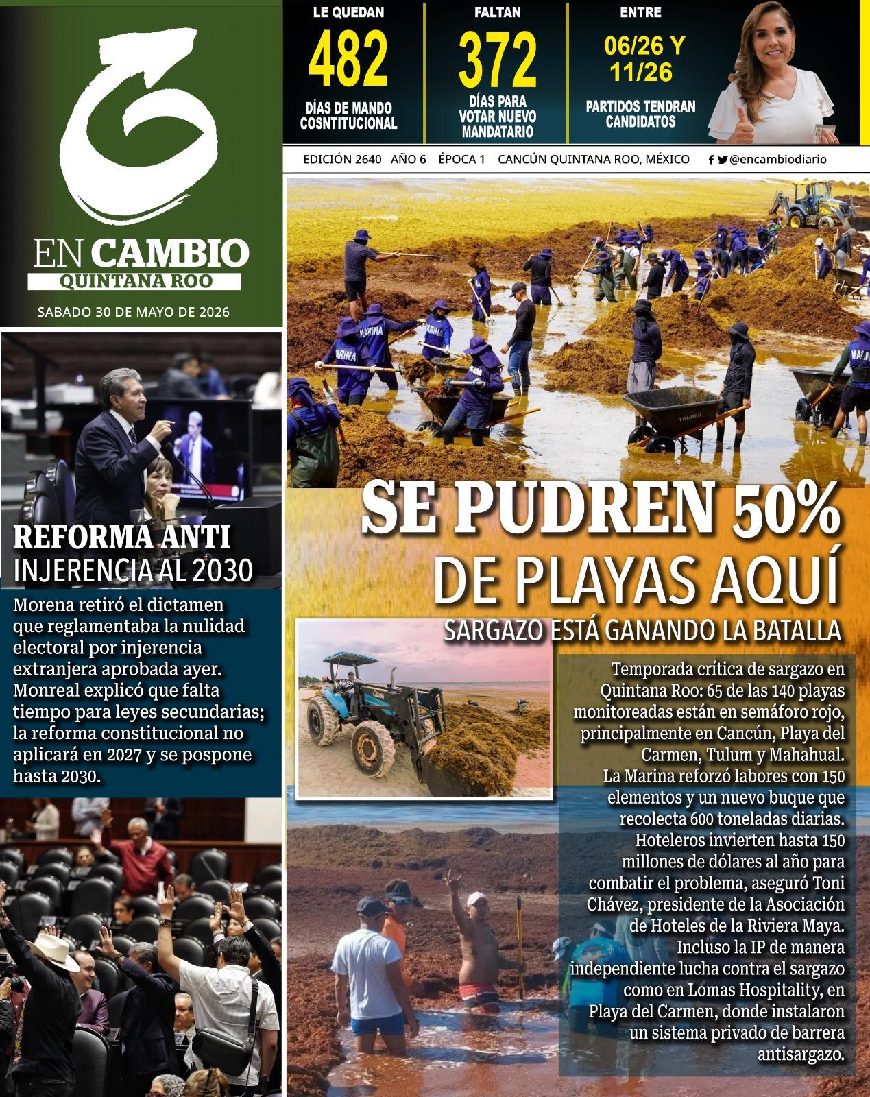 portada en cambio diario qroo 30 mayo 2026