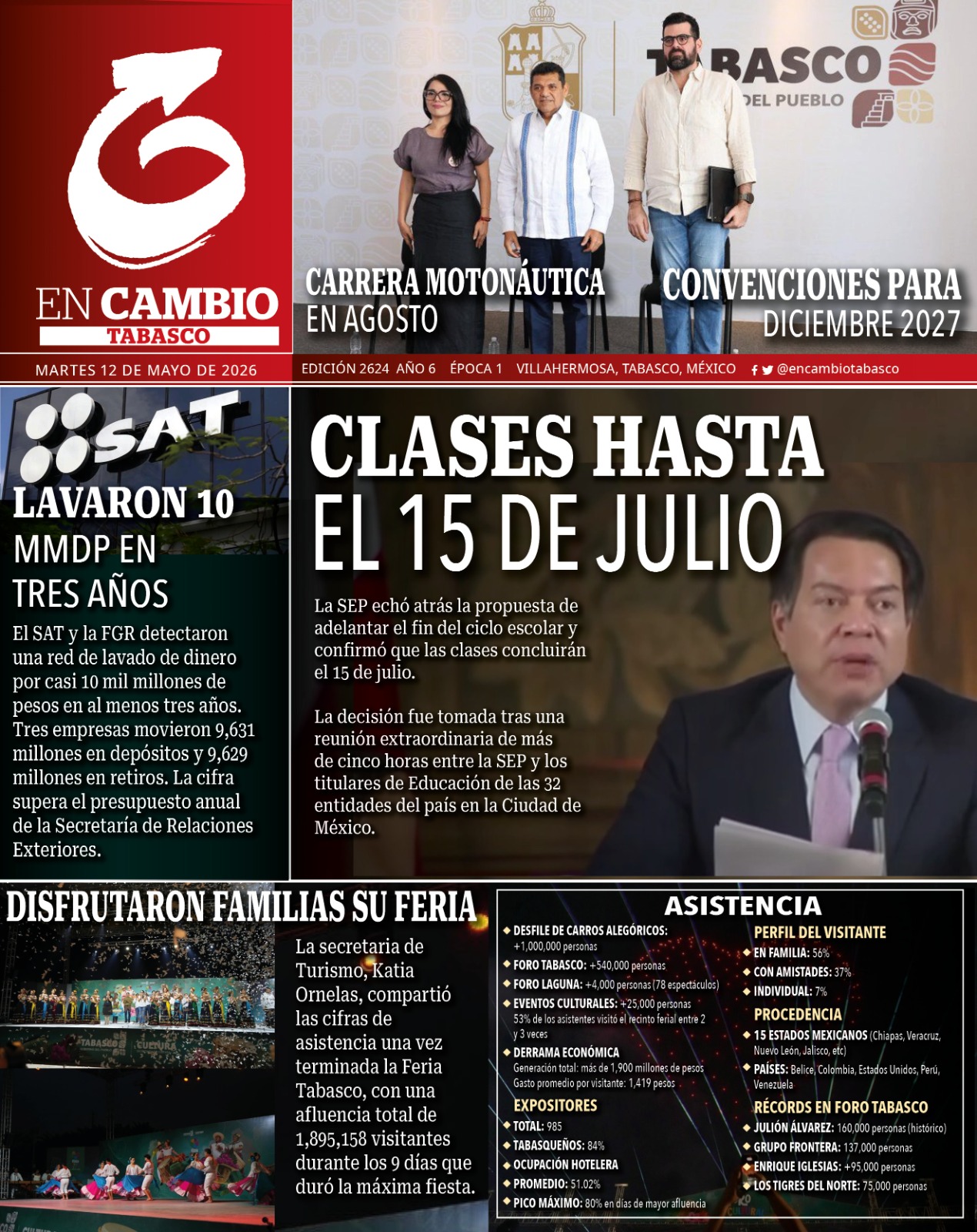 portada en cambio diario tabasco 12 mayo 2026