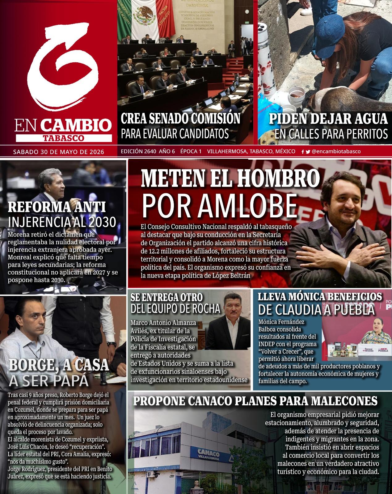 portada en cambio diario tabasco 30 mayo 2026