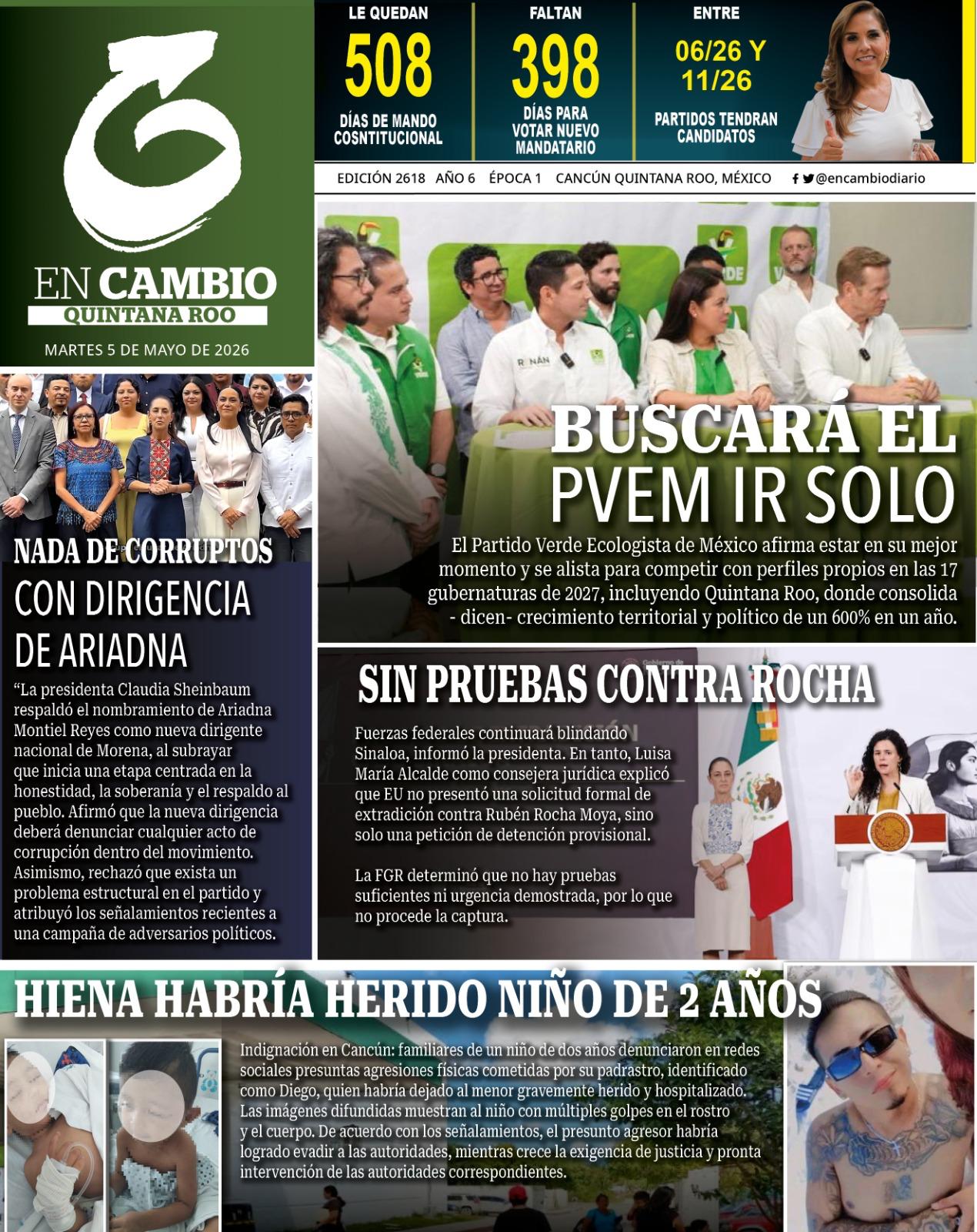 Portada en cambio Qroo 5 mayo 2026