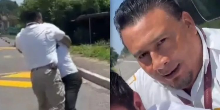 Cesan a agente del INM tras agredir a conductor