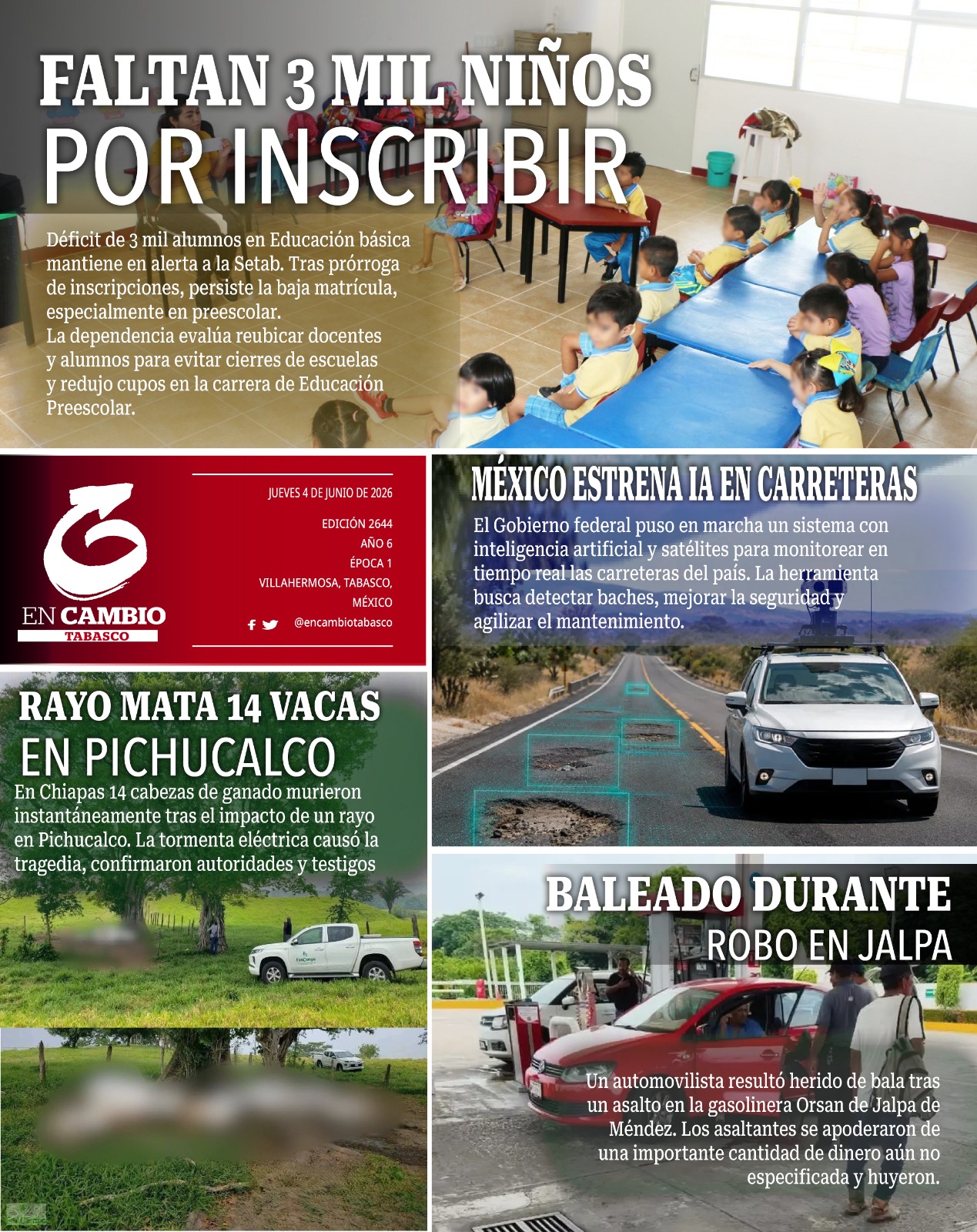 portada en cambio diario tabasco 4 junio 2026