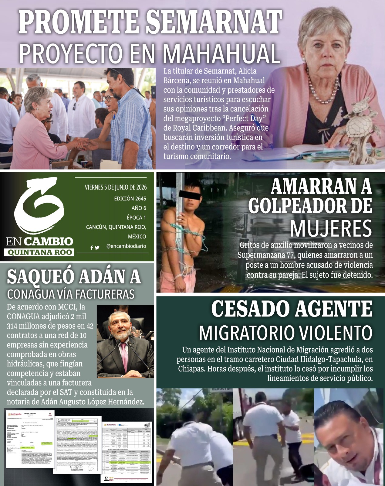 contra Portada en cambio qroo 5 junio 2026