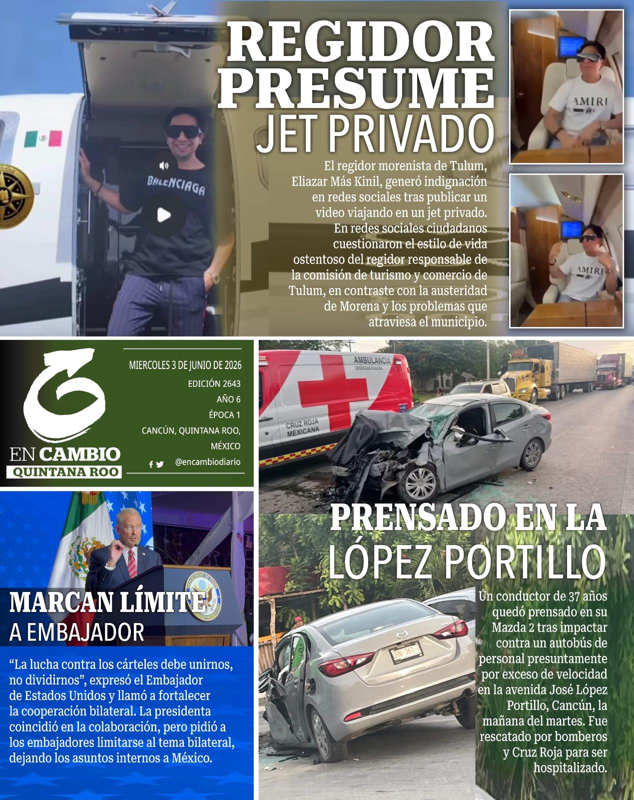 contra portada en cambio diario qroo 3 de junio 2026 contra portada en cambio diario qroo 3 de junio 2026