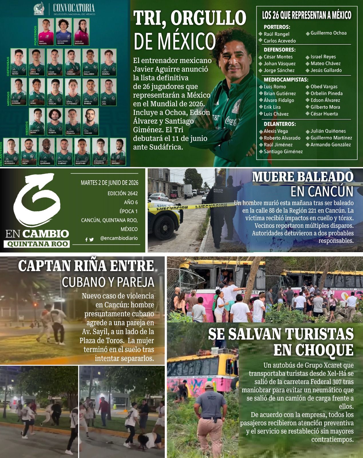 contra portada encambio diario qroo 2 junio 2026