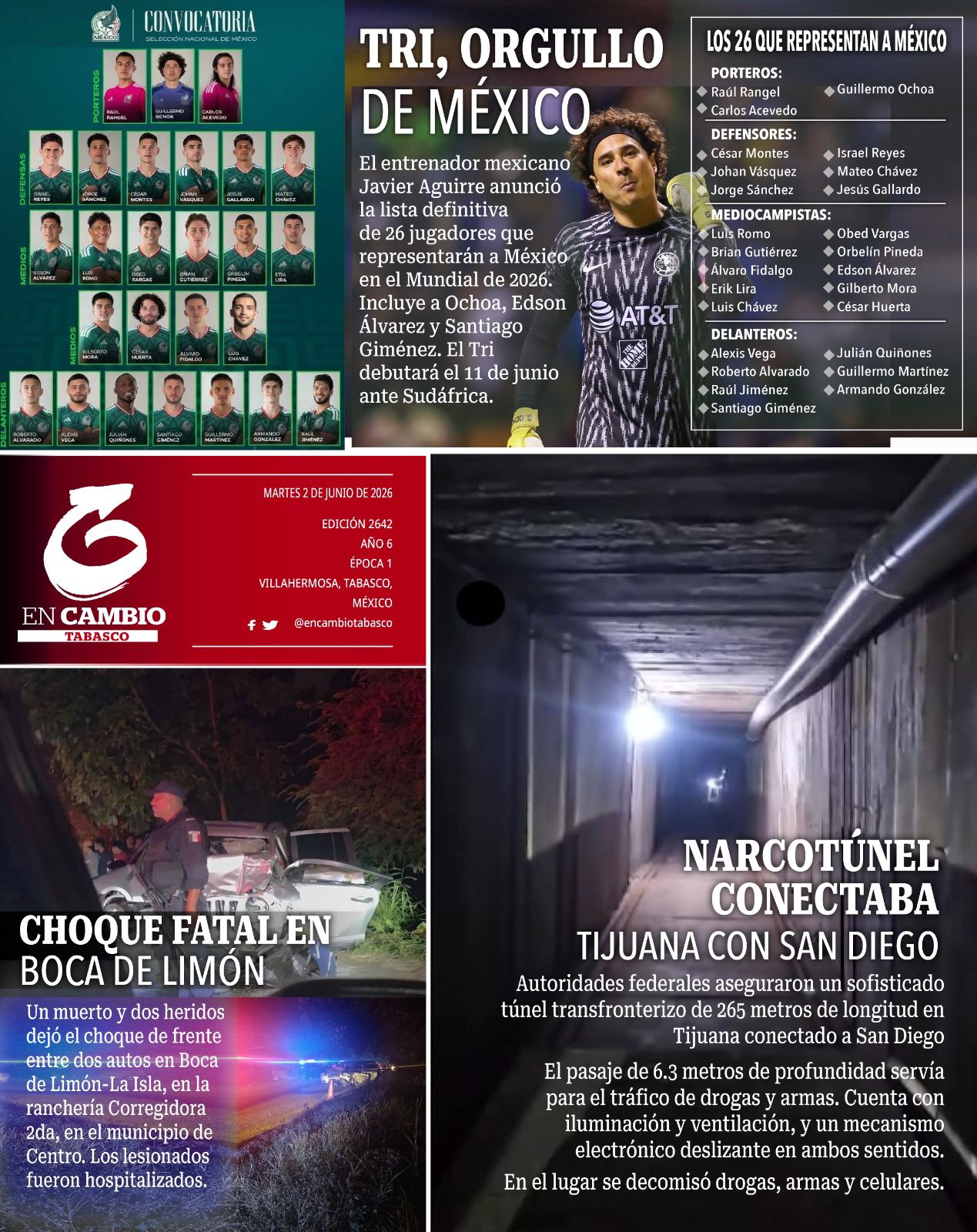 contra portada encambio diario tabasco 2 junio 2026