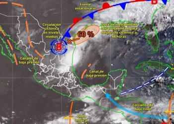 Clima en Quintana Roo con calor intenso, humedad alta y lluvias aisladas.