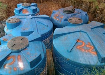 Operativo de la FGR en Jalisco donde fueron asegurados más de 46 mil litros de hidrocarburo.