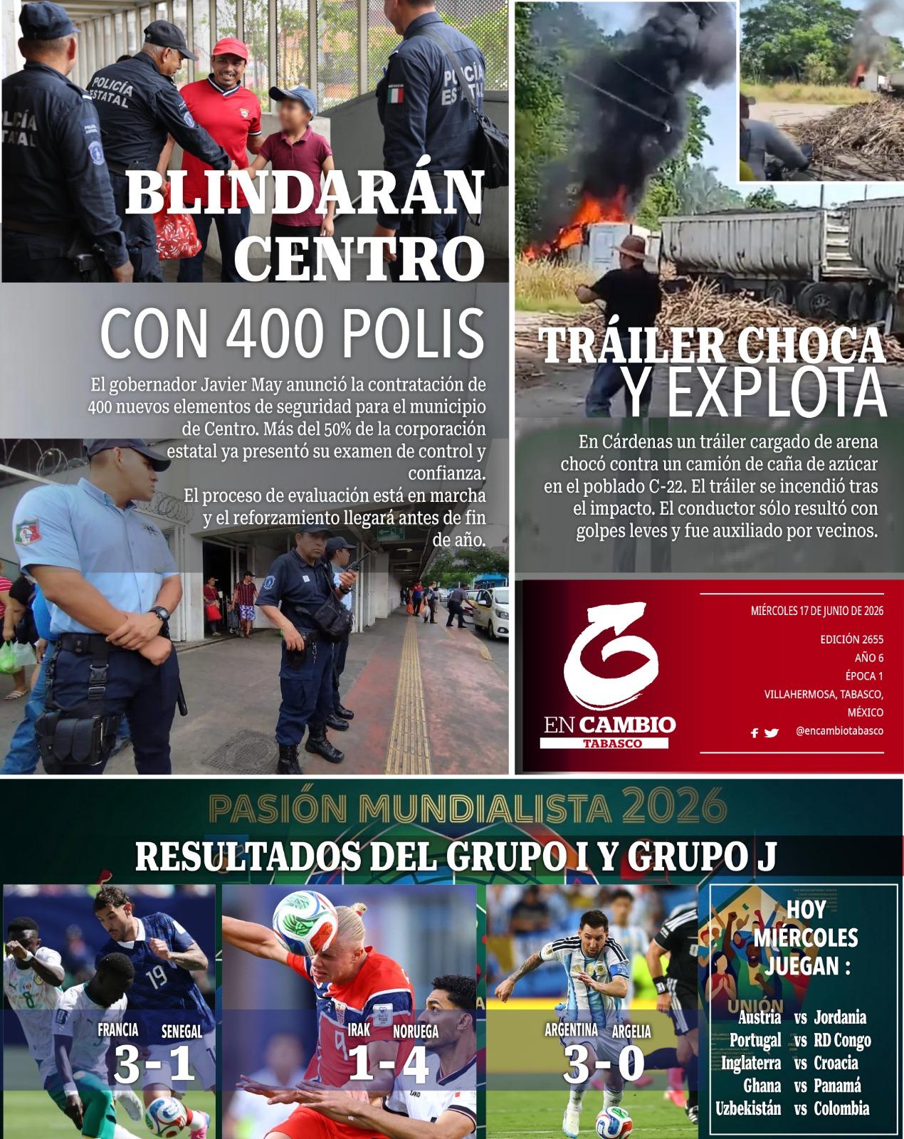 portada en cambio de tabasco 17 junio 2026