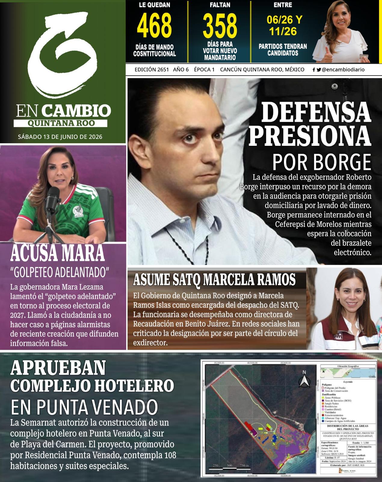 portada en cambio qroo 13 junio 2026