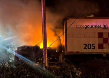 Choque e incendio en Cancun