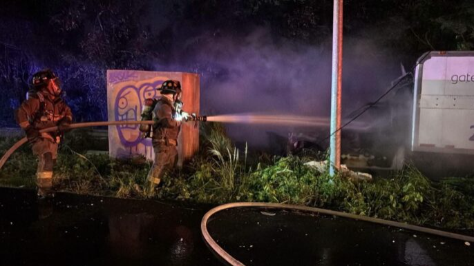 Choque e incendio en Cancun
