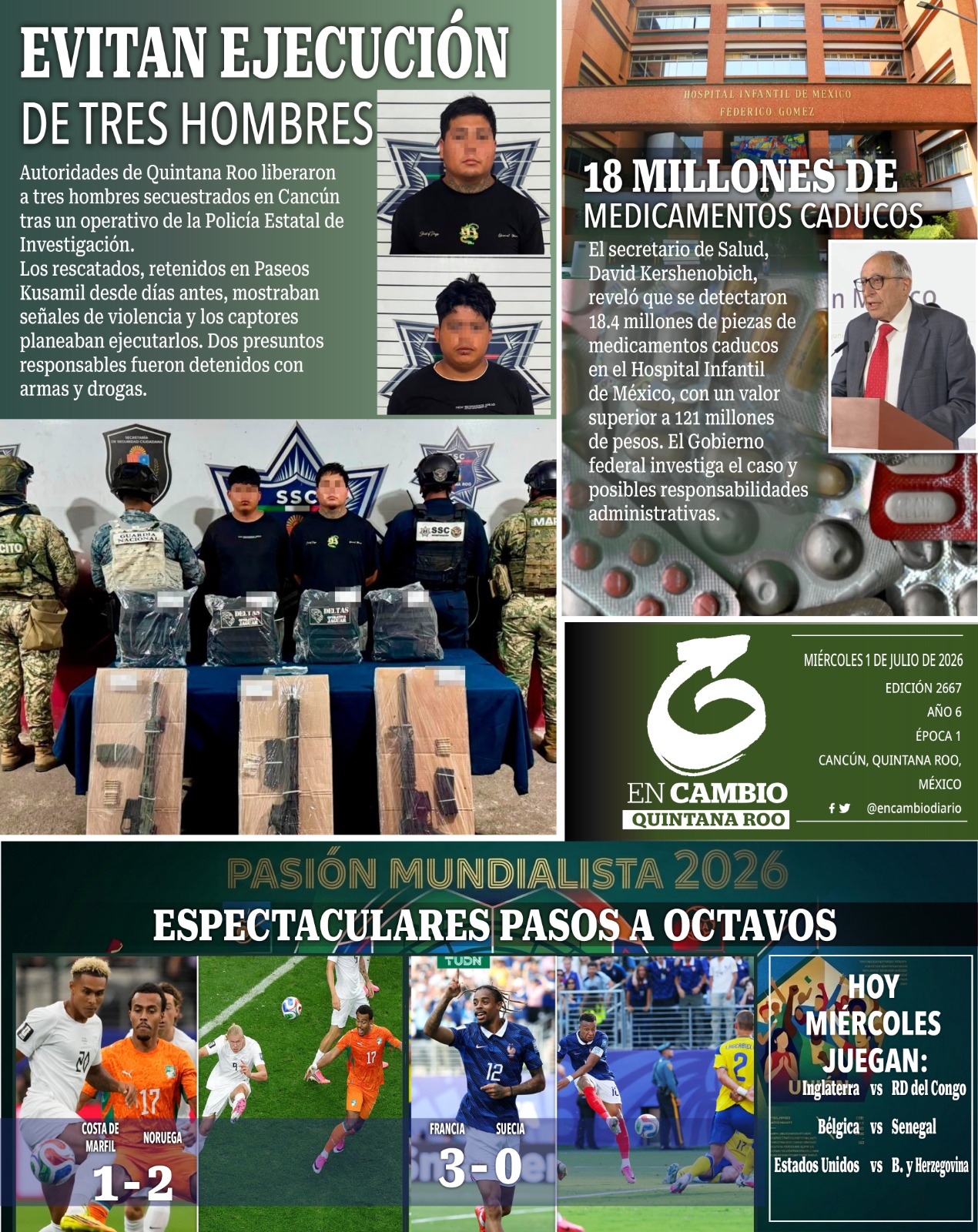 contra portada en cambio diario qroo julio 2026