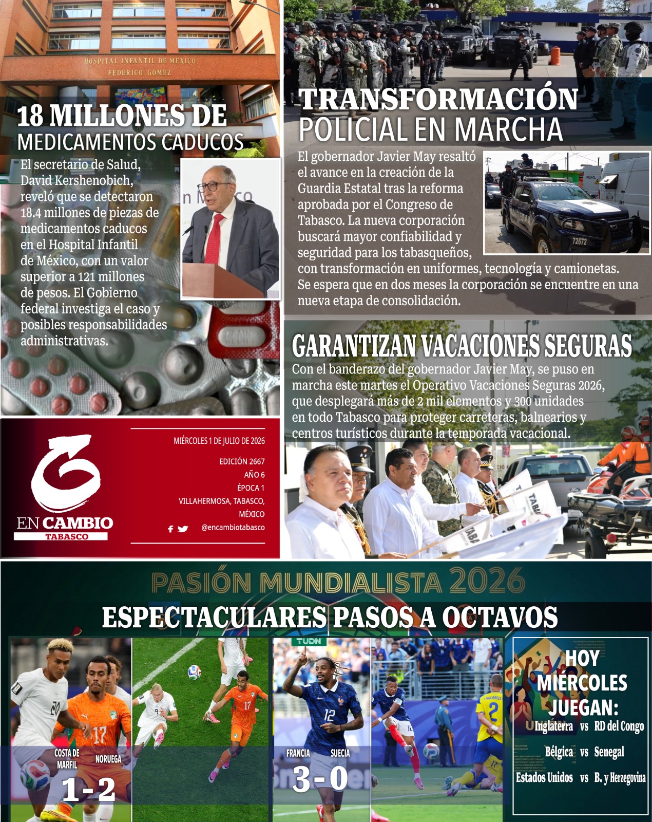 contra portada en cambio diario tabasco julio 2026