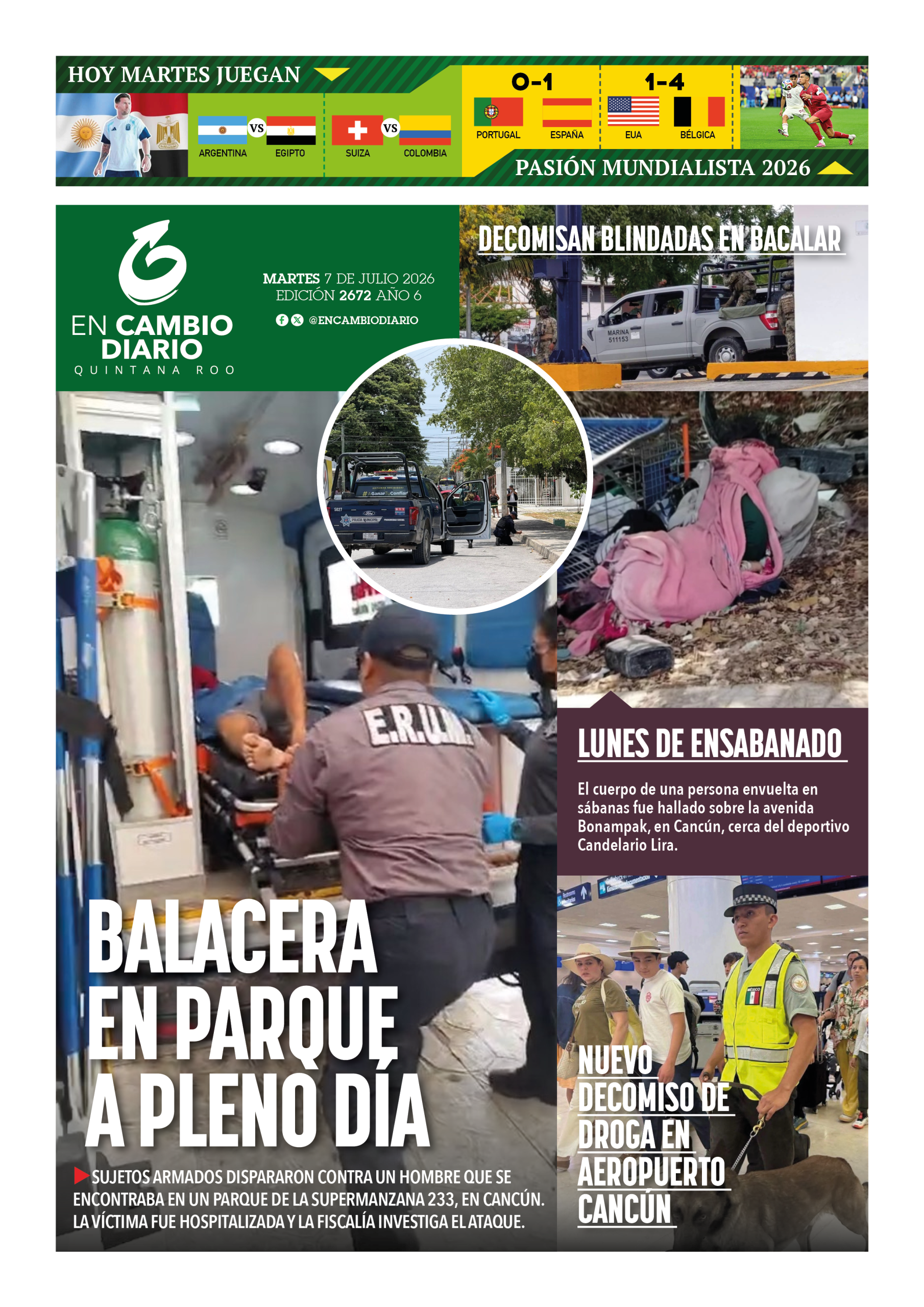 contra portada en cambio qroo 7 julio 2026