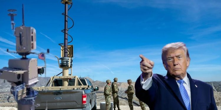 Donald Trump presenta el proyecto de muro inteligente con inteligencia artificial y tecnología de vigilancia avanzada en la frontera con México.