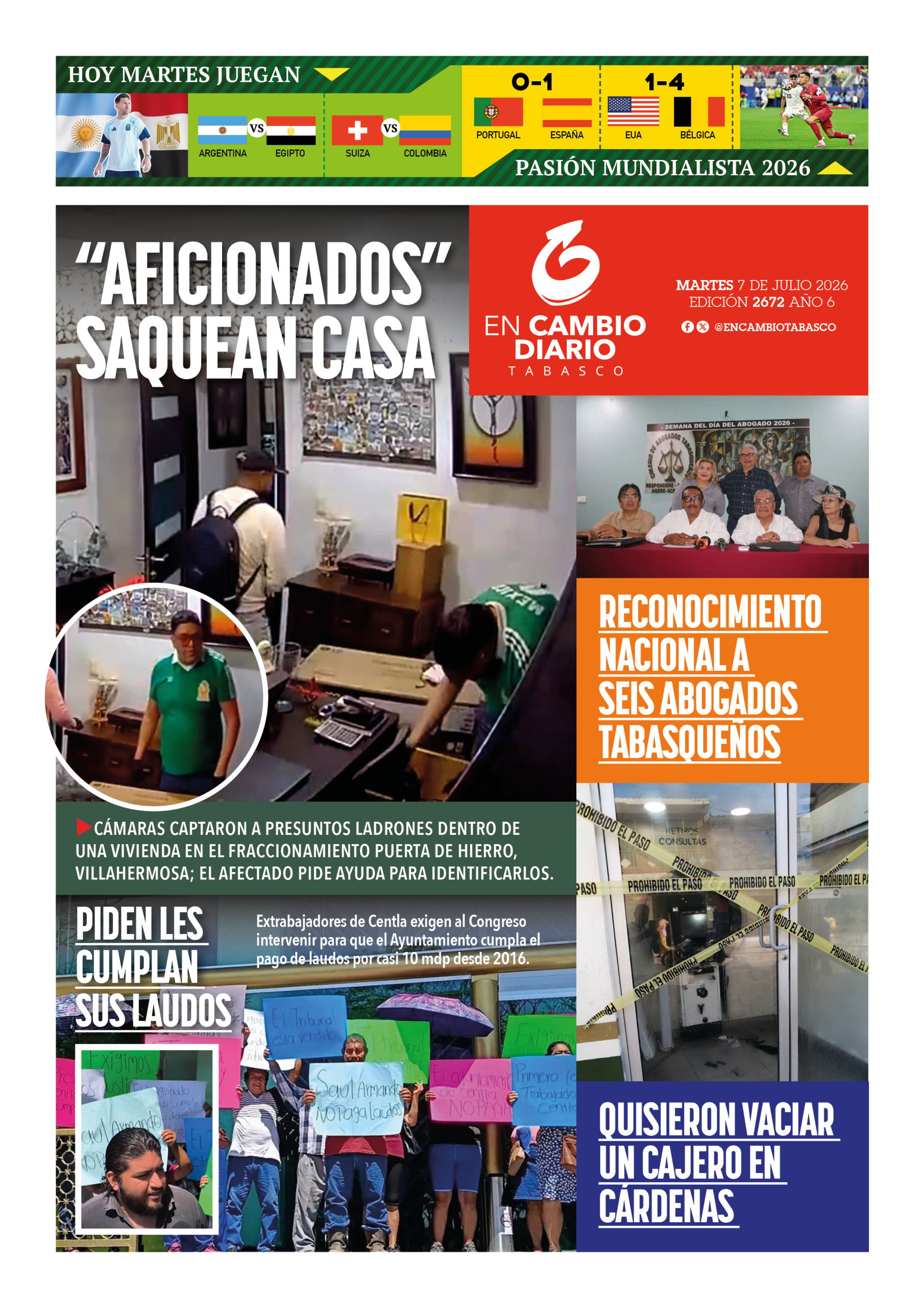 portada en cambio tabasco 7 julio 2026