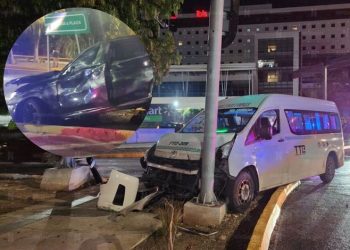Choque entre BMW X6M y combi frente a Plaza Las Américas