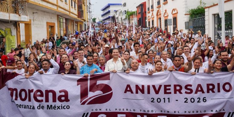 Movilización guinda en Tabasco